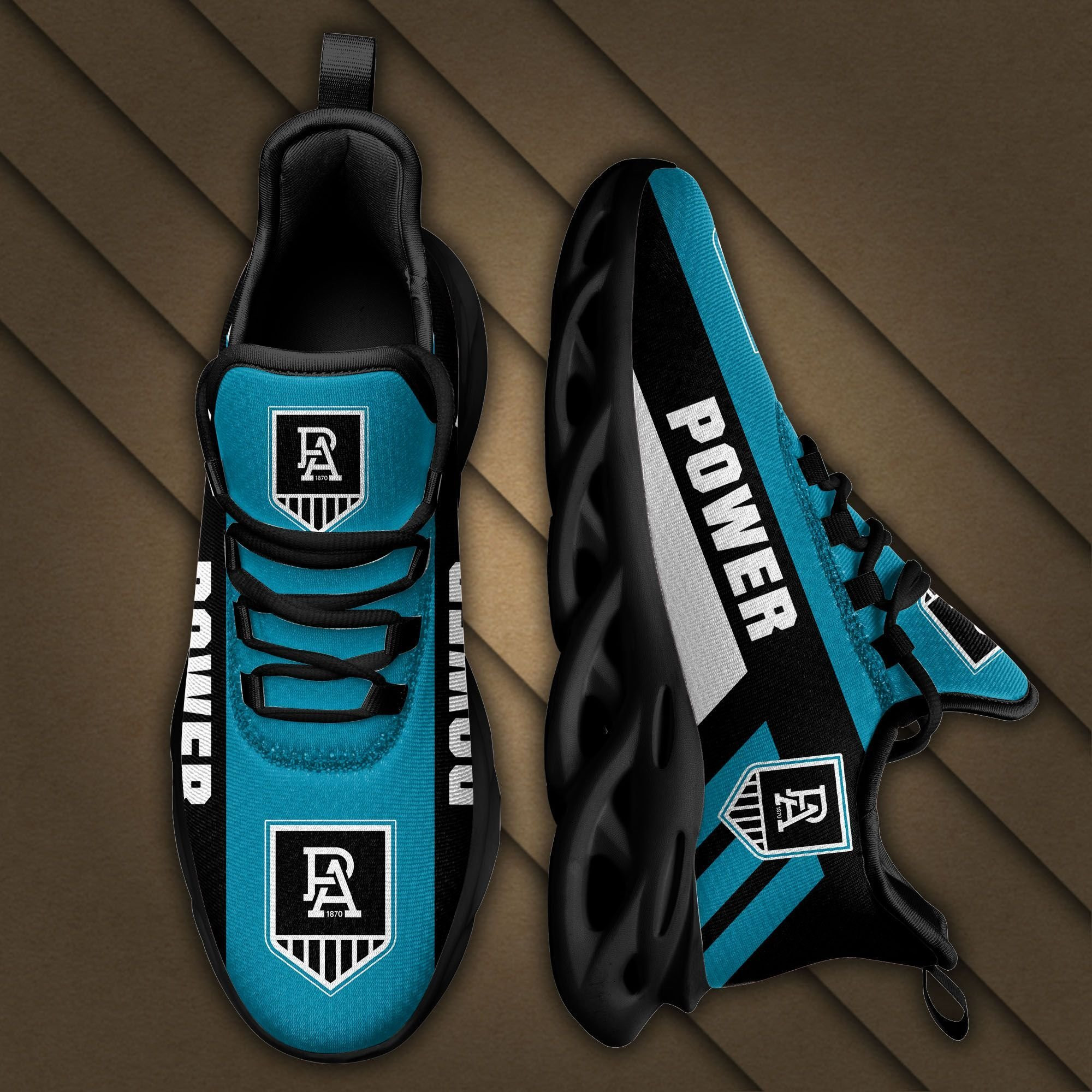 Port Adelaide Power Max Soul Sneakers Shoes - Famjoys Port Adelaide Power Max Soul Sneakers Shoes - Famjoys