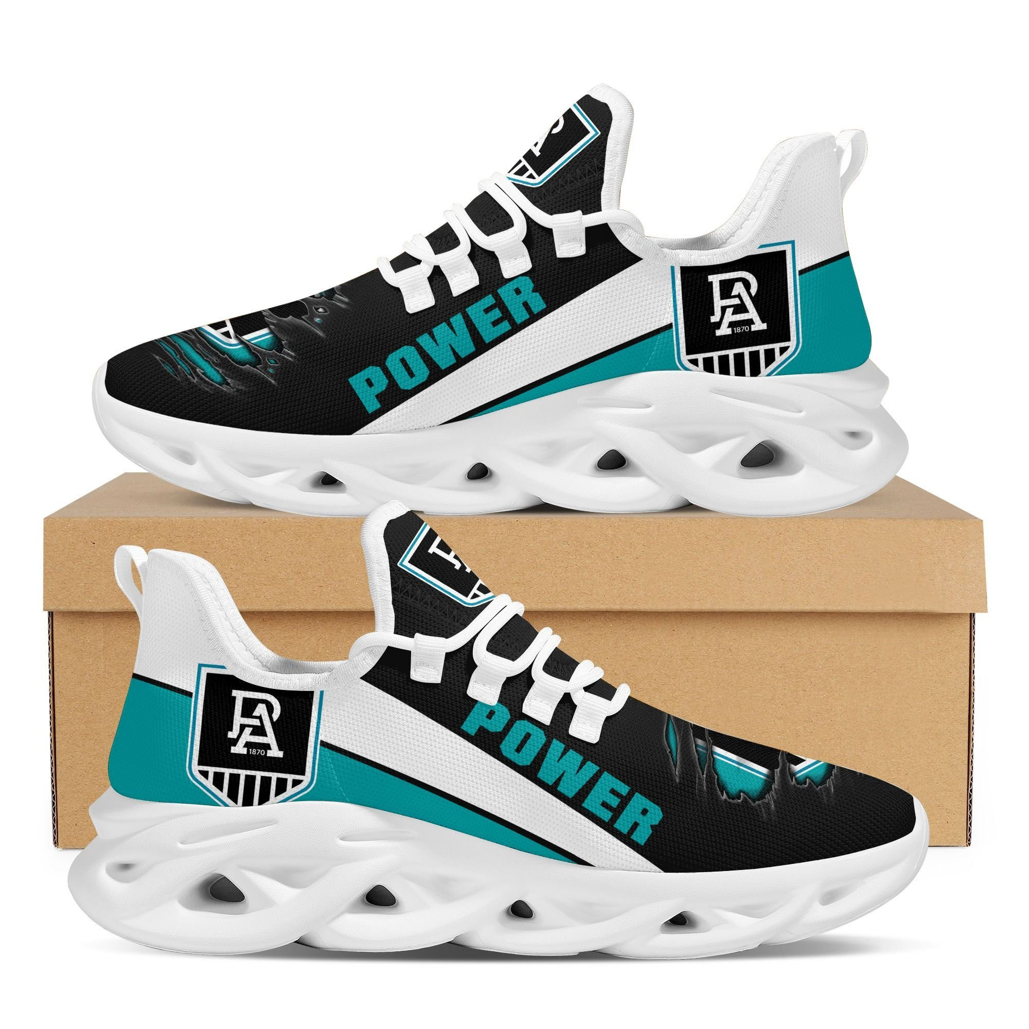 Port Adelaide Power Max Soul Sneakers Shoes - Famjoys Port Adelaide Power Max Soul Sneakers Shoes - Famjoys