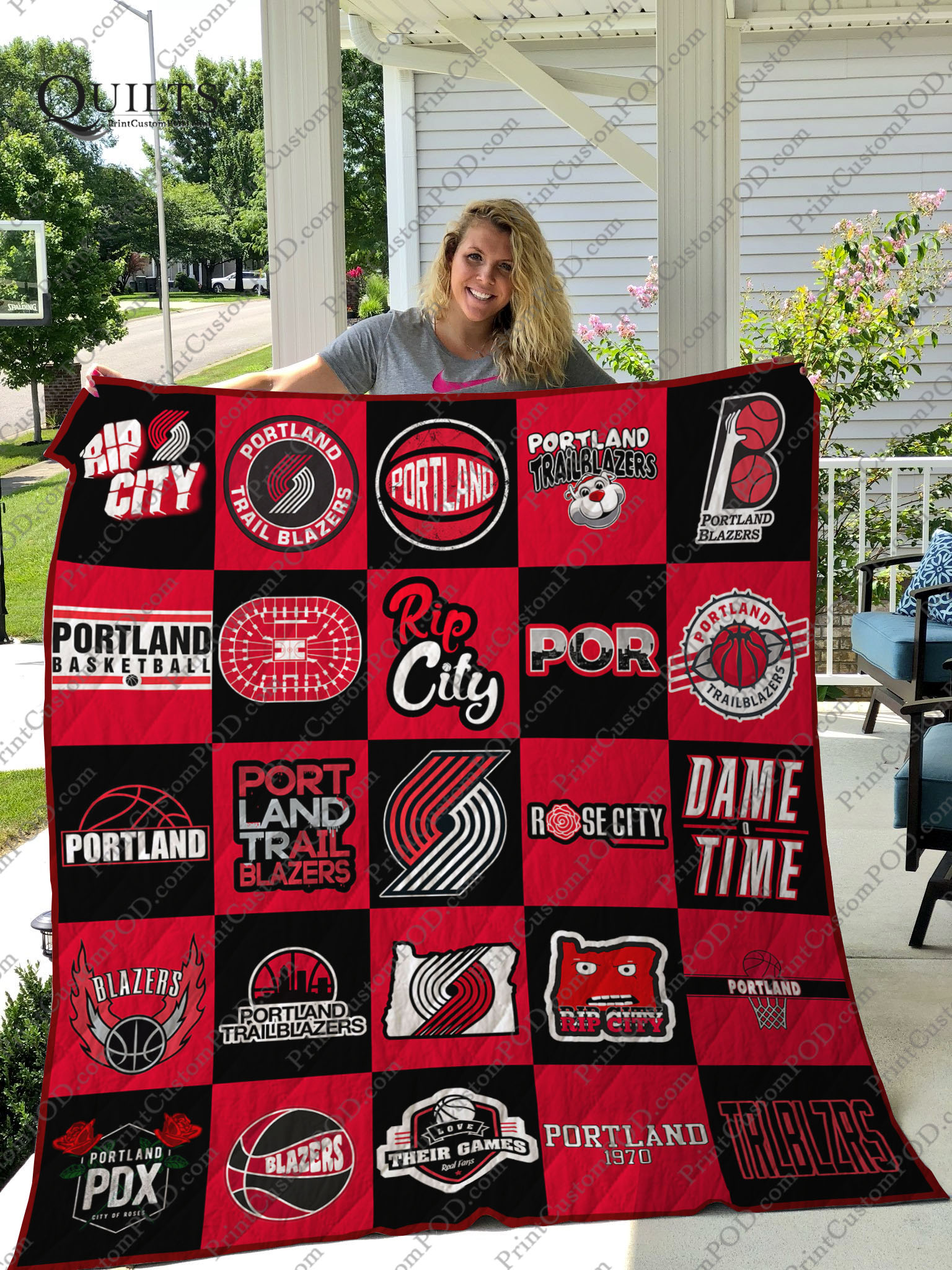 Portland Trail Blazers Quilt Blanket Ver 25 - Famjoys Portland Trail Blazers Quilt Blanket Ver 25 - Famjoys