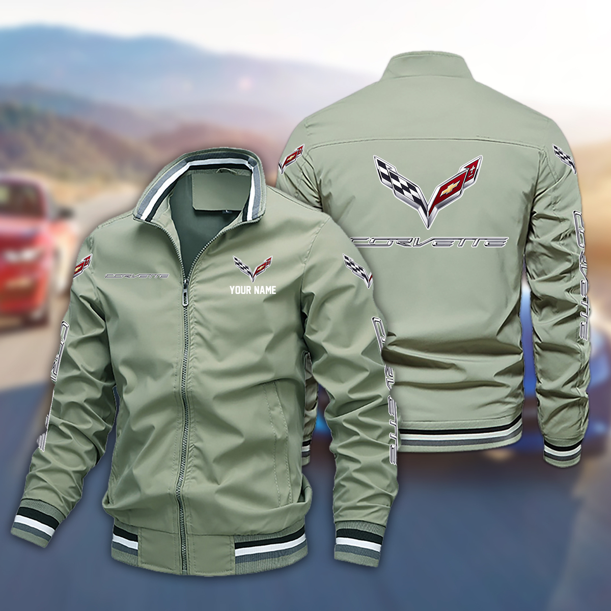 PQFLPC2822 Chevrolet Corvette C7 Boomber Jacket - Famjoys PQFLPC2822 Chevrolet Corvette C7 Boomber Jacket - Famjoys