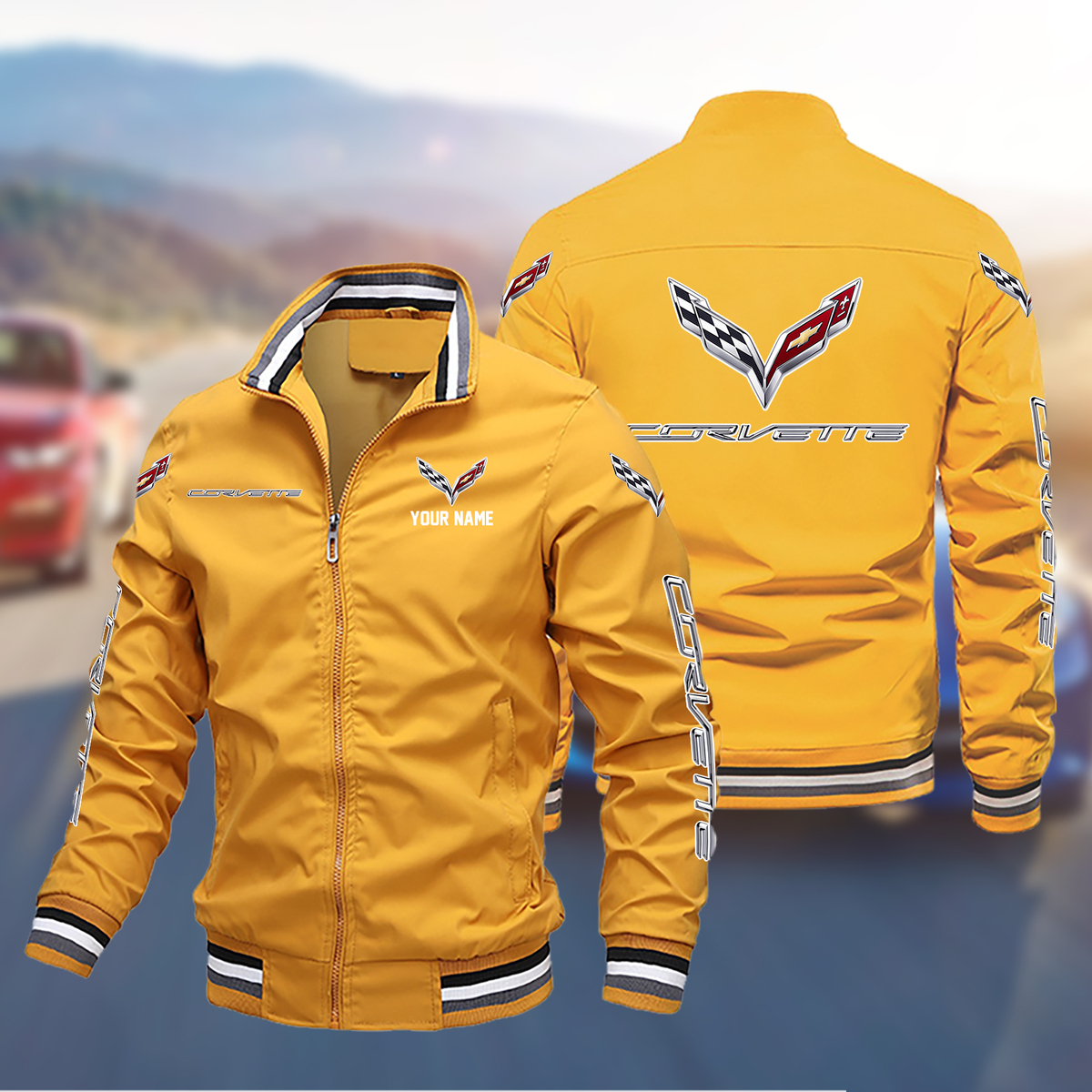 PQFLPC2822 Chevrolet Corvette C7 Boomber Jacket - Famjoys PQFLPC2822 Chevrolet Corvette C7 Boomber Jacket - Famjoys