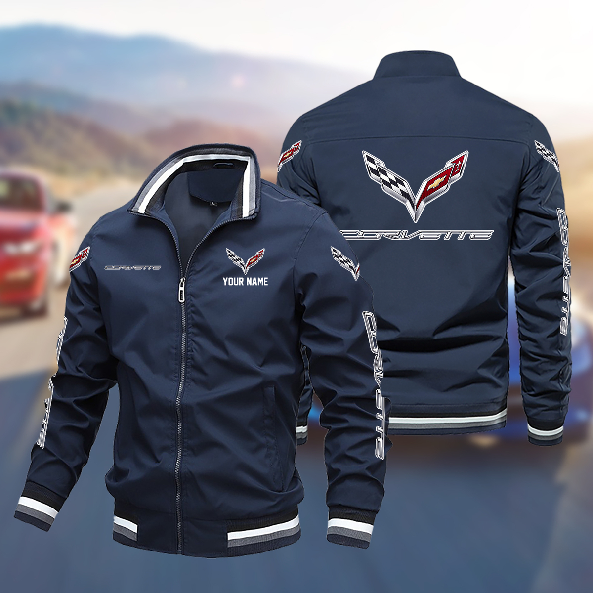 PQFLPC2822 Chevrolet Corvette C7 Boomber Jacket - Famjoys PQFLPC2822 Chevrolet Corvette C7 Boomber Jacket - Famjoys