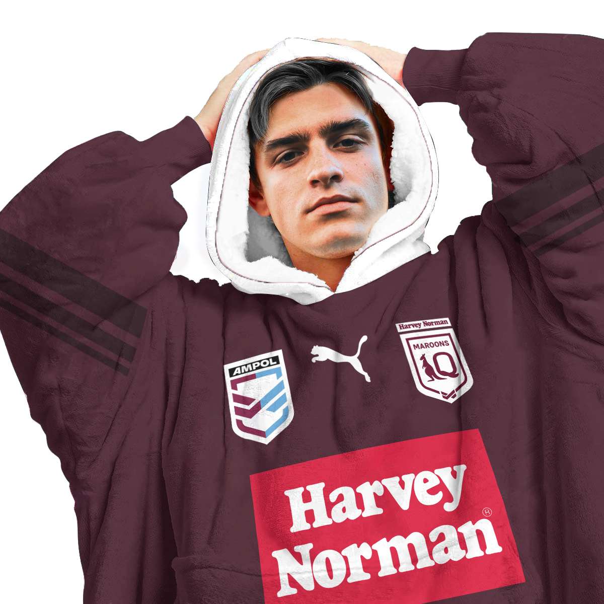 Premium Queensland Maroons Blanket Hoodie - Famjoys Premium Queensland Maroons Blanket Hoodie - Famjoys