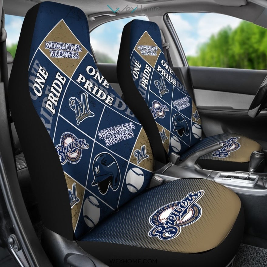 Pride Flag Milwaukee Brewers Car Seat Covers - Famjoys Pride Flag Milwaukee Brewers Car Seat Covers - Famjoys
