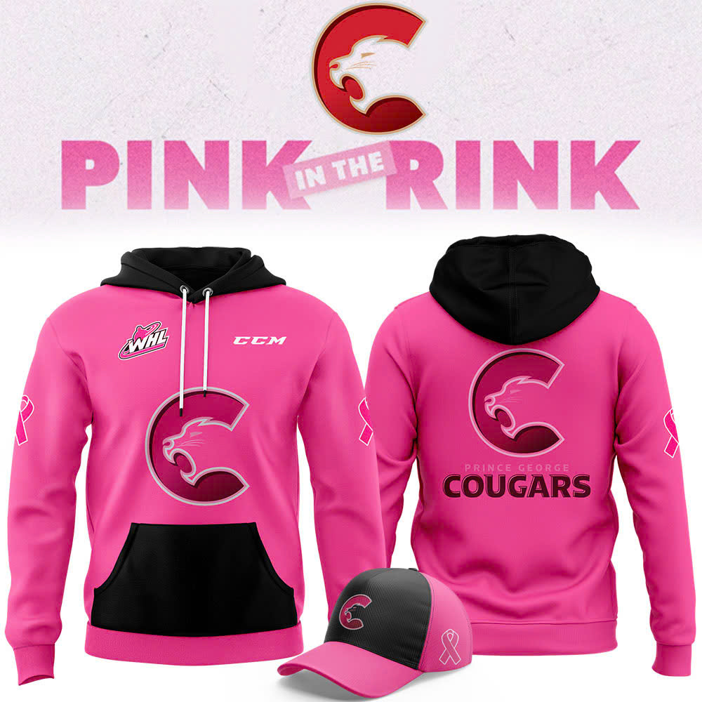 Prince George Cougars x Pink in the Rink Pullover Hoodie - Famjoys Prince George Cougars x Pink in the Rink Pullover Hoodie - Famjoys