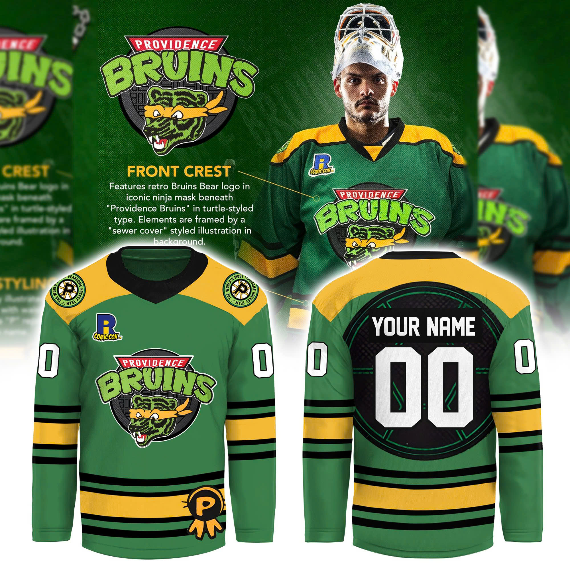 Providence Bruins Turtle Powered RI Comic Combo Tshirt | Cap | Jogger - Famjoys Providence Bruins Turtle Powered RI Comic Combo Tshirt | Cap | Jogger - Famjoys