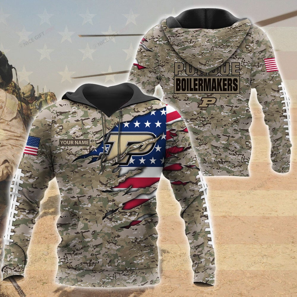 Purdue Boilermakers Custom Name Camouflage Hoodie - Famjoys Purdue Boilermakers Custom Name Camouflage Hoodie - Famjoys