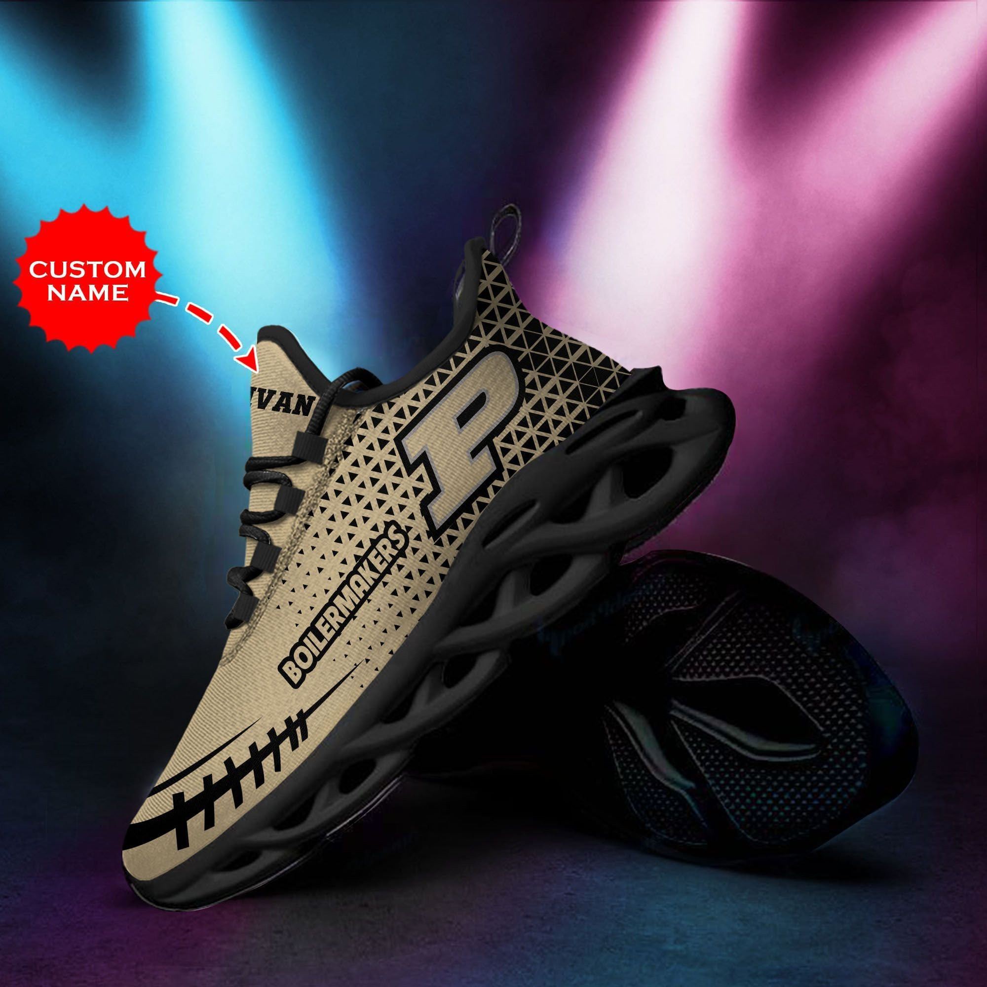 Purdue Boilermakers Custom Name Personalized Max Soul Sneakers Shoes - Famjoys Purdue Boilermakers Custom Name Personalized Max Soul Sneakers Shoes - Famjoys