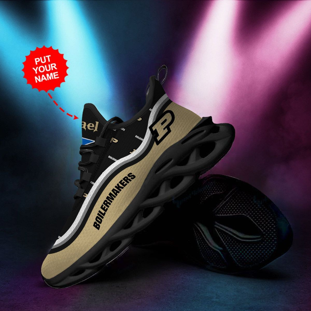 Purdue Boilermakers Custom Personalized Max Soul Sneakers Shoes - Famjoys Purdue Boilermakers Custom Personalized Max Soul Sneakers Shoes - Famjoys