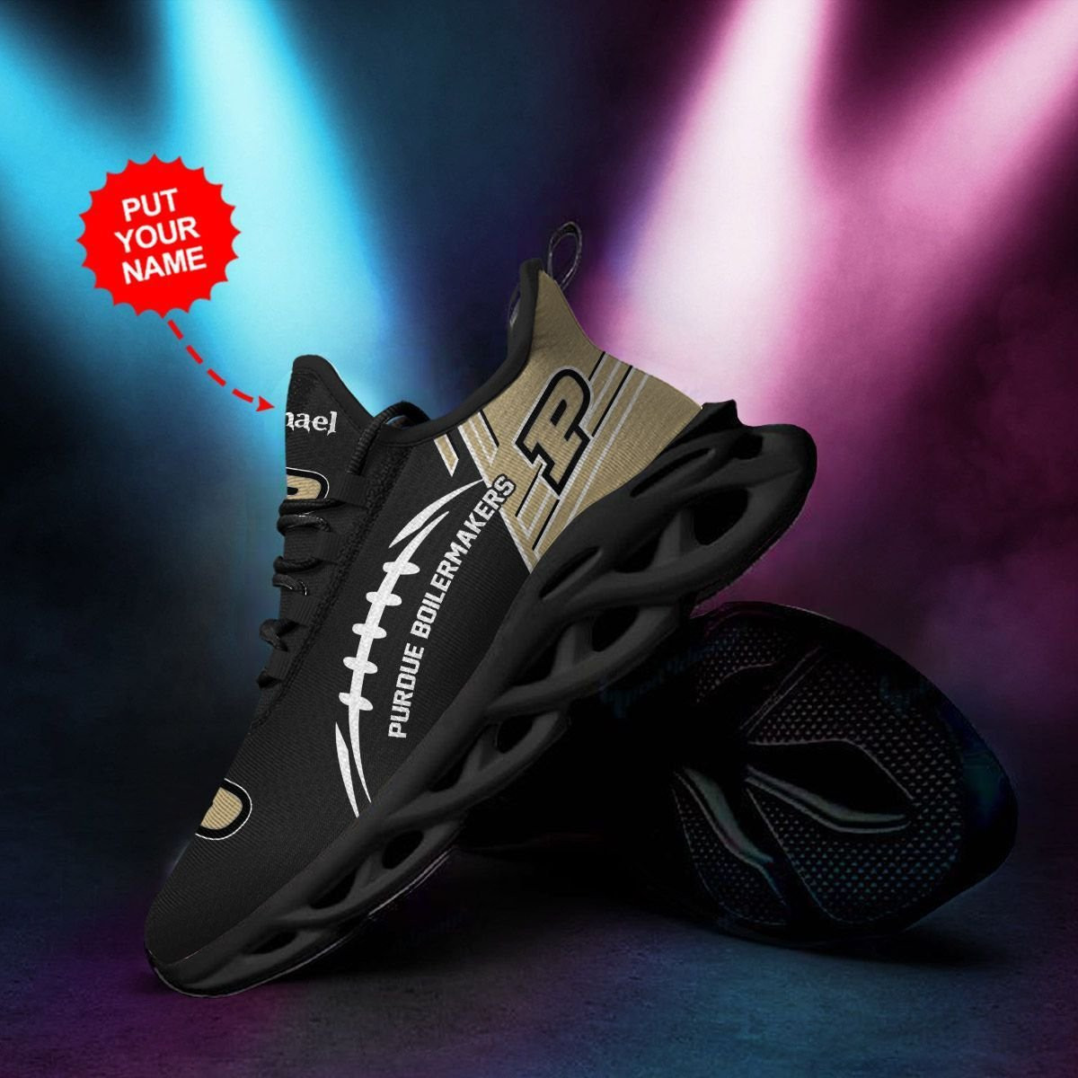 Purdue Boilermakers Custom Personalized Max Soul Sneakers Shoes - Famjoys Purdue Boilermakers Custom Personalized Max Soul Sneakers Shoes - Famjoys