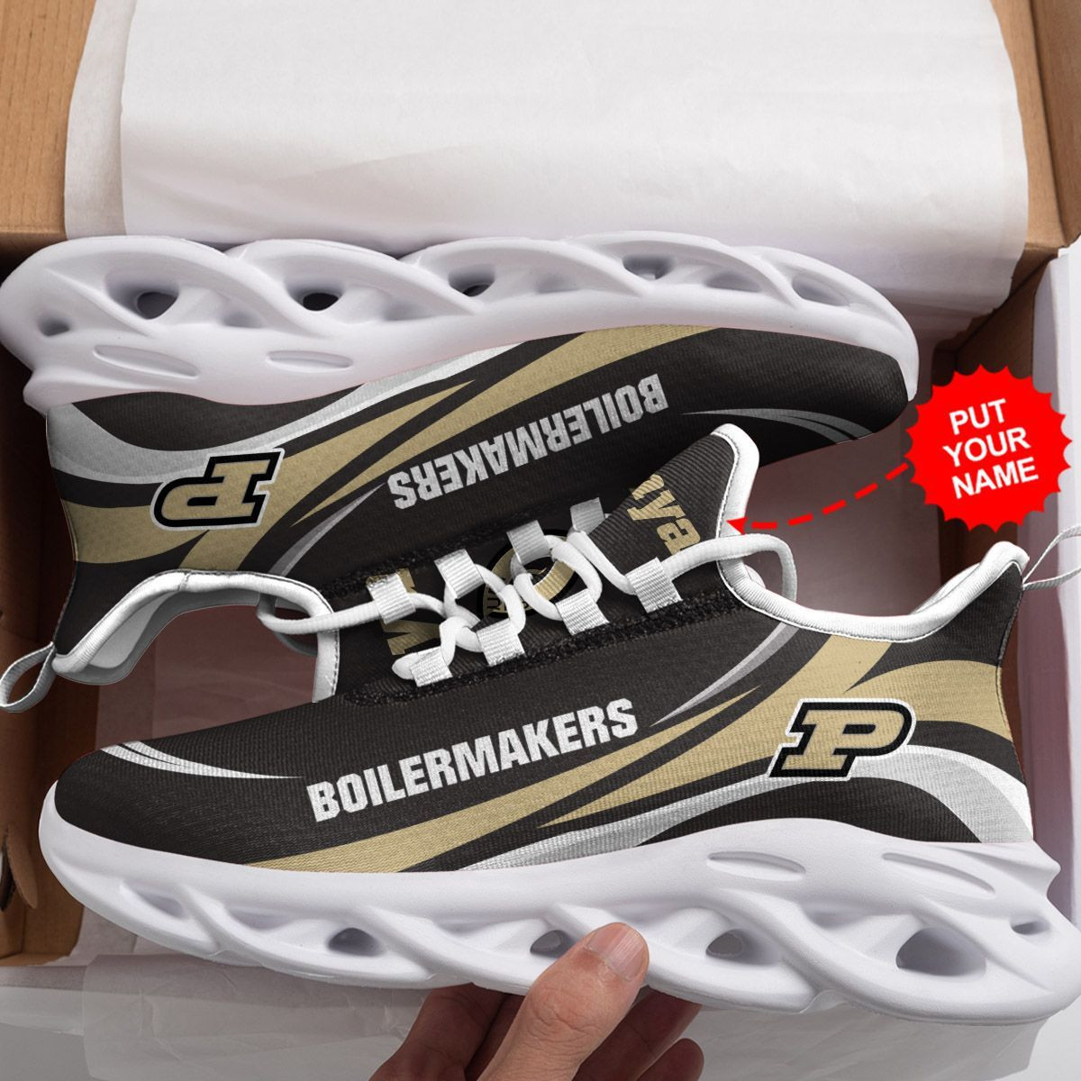 Purdue Boilermakers Custom Personalized Max Soul Sneakers Shoes - Famjoys Purdue Boilermakers Custom Personalized Max Soul Sneakers Shoes - Famjoys