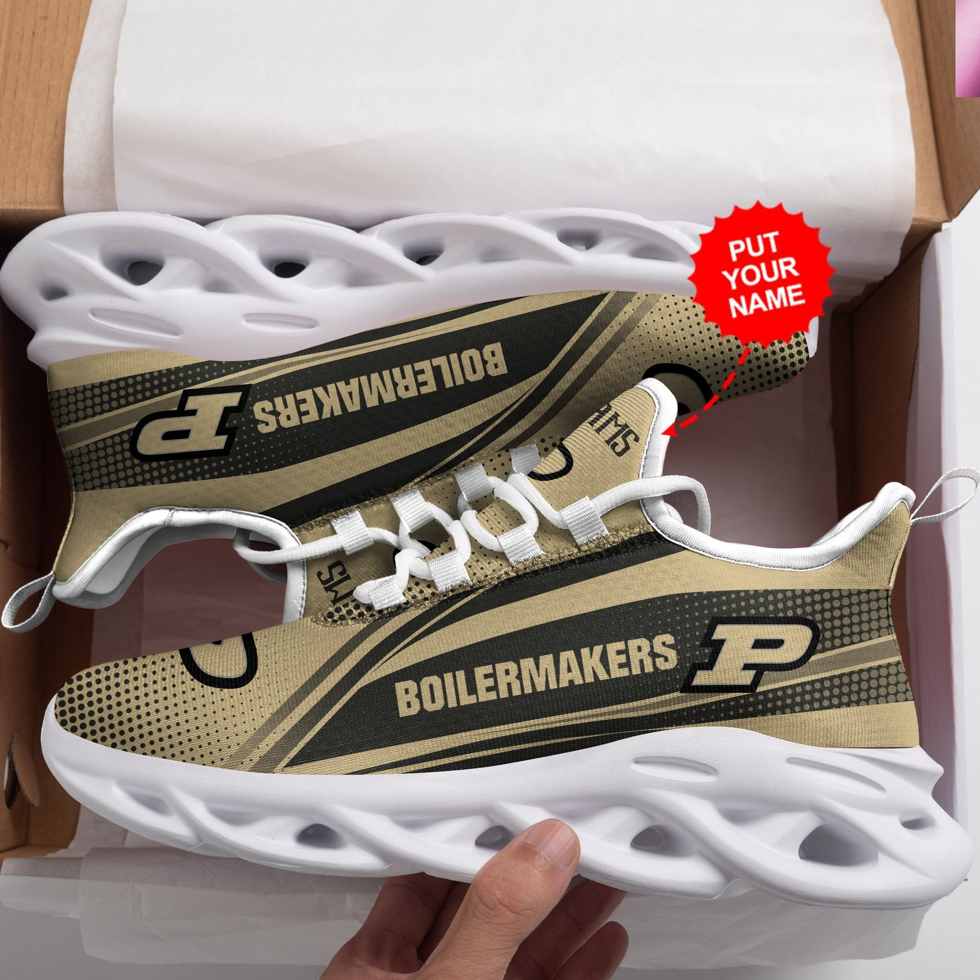 Purdue Boilermakers Custom Personalized Max Soul Sneakers Shoes - Famjoys Purdue Boilermakers Custom Personalized Max Soul Sneakers Shoes - Famjoys