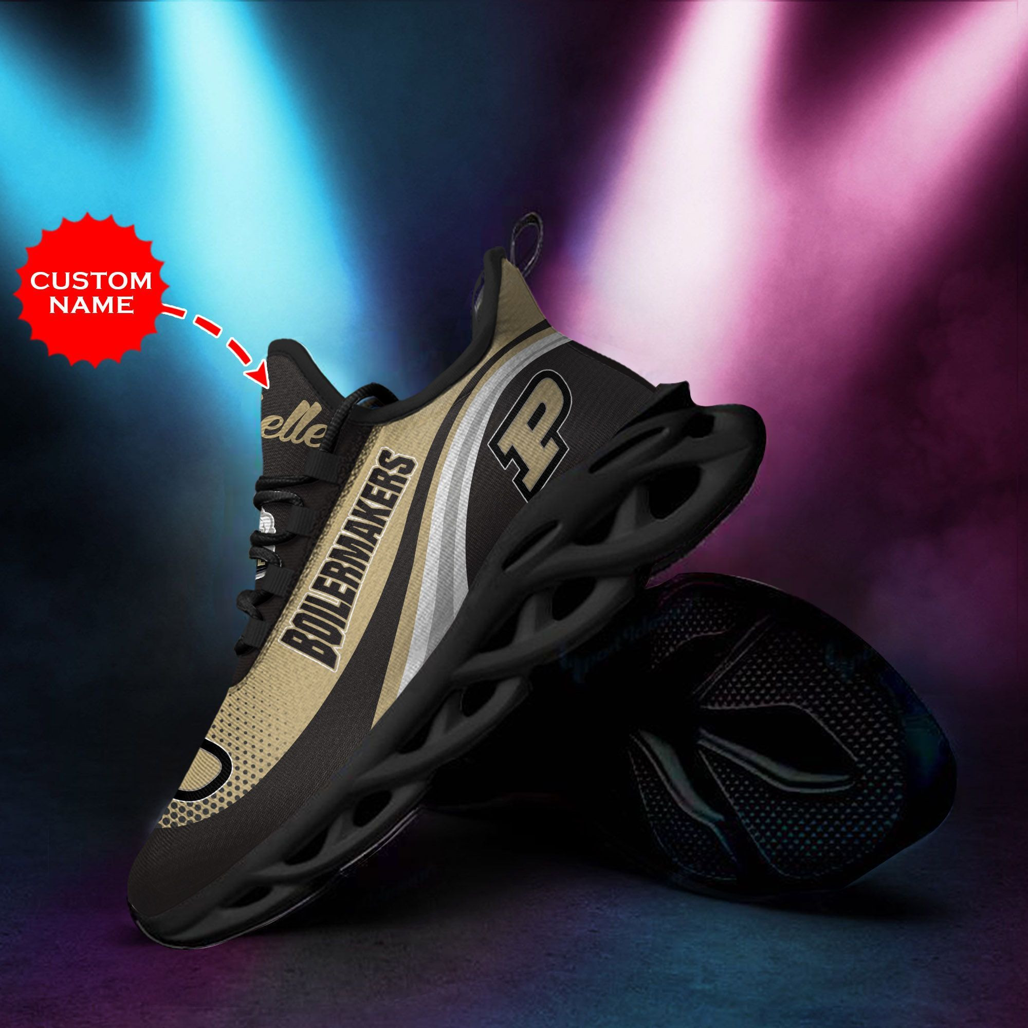 Purdue Boilermakers Custom Personalized Max Soul Sneakers Shoes - Famjoys Purdue Boilermakers Custom Personalized Max Soul Sneakers Shoes - Famjoys