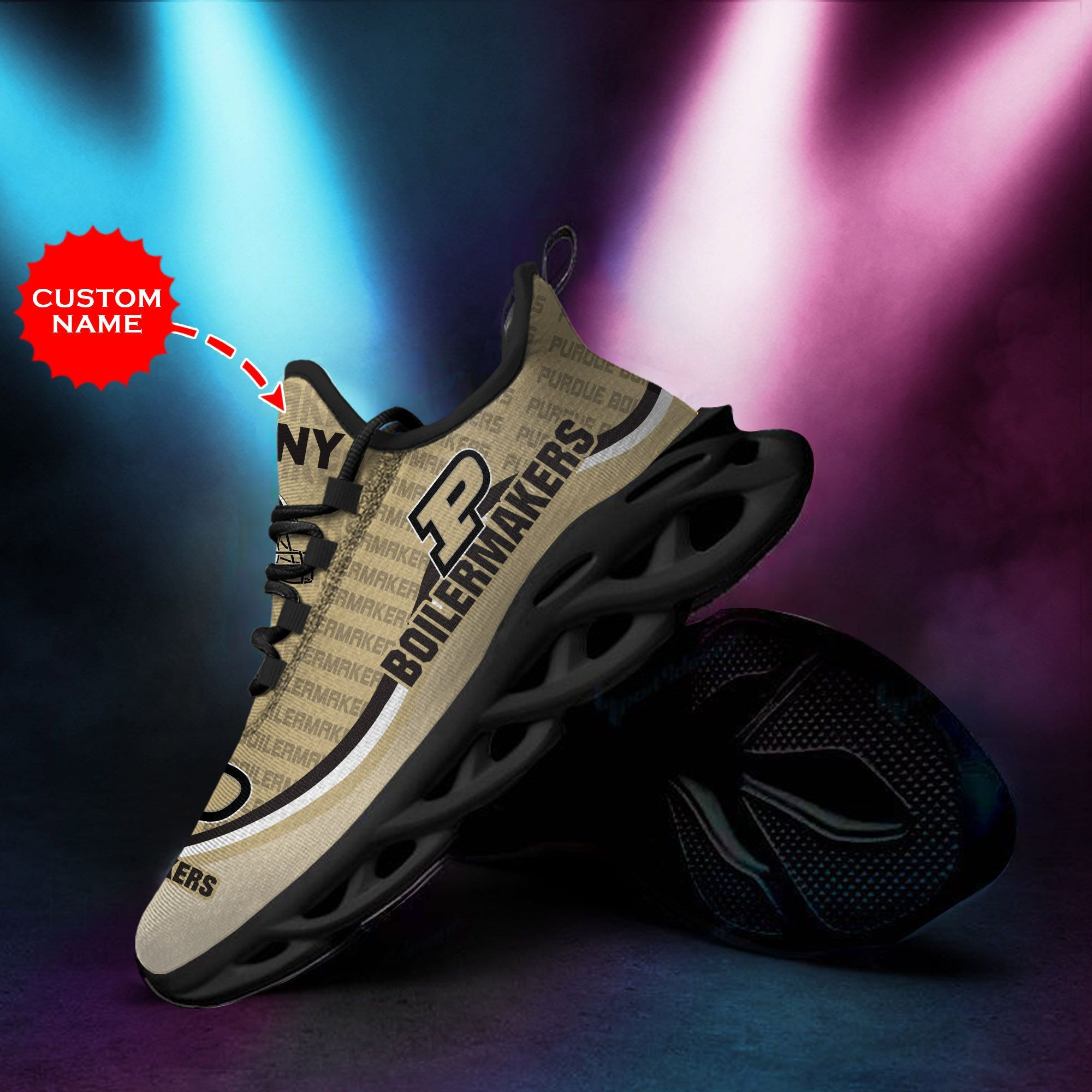 Purdue Boilermakers Custom Personalized Max Soul Sneakers Shoes - Famjoys Purdue Boilermakers Custom Personalized Max Soul Sneakers Shoes - Famjoys