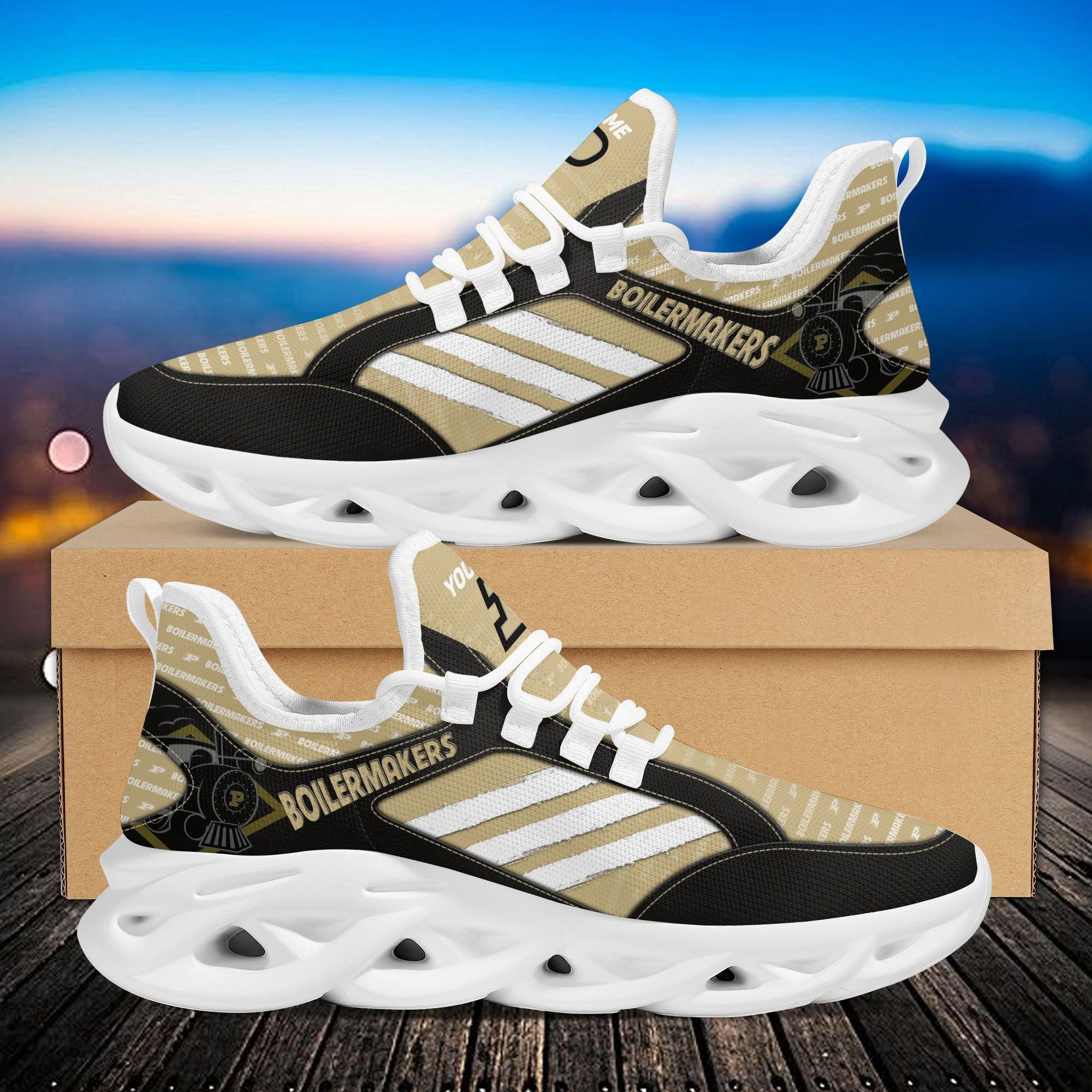 Purdue Boilermakers Custom Personalized Max Soul Sneakers Shoes Purdue University - Famjoys Purdue Boilermakers Custom Personalized Max Soul Sneakers Shoes Purdue University - Famjoys