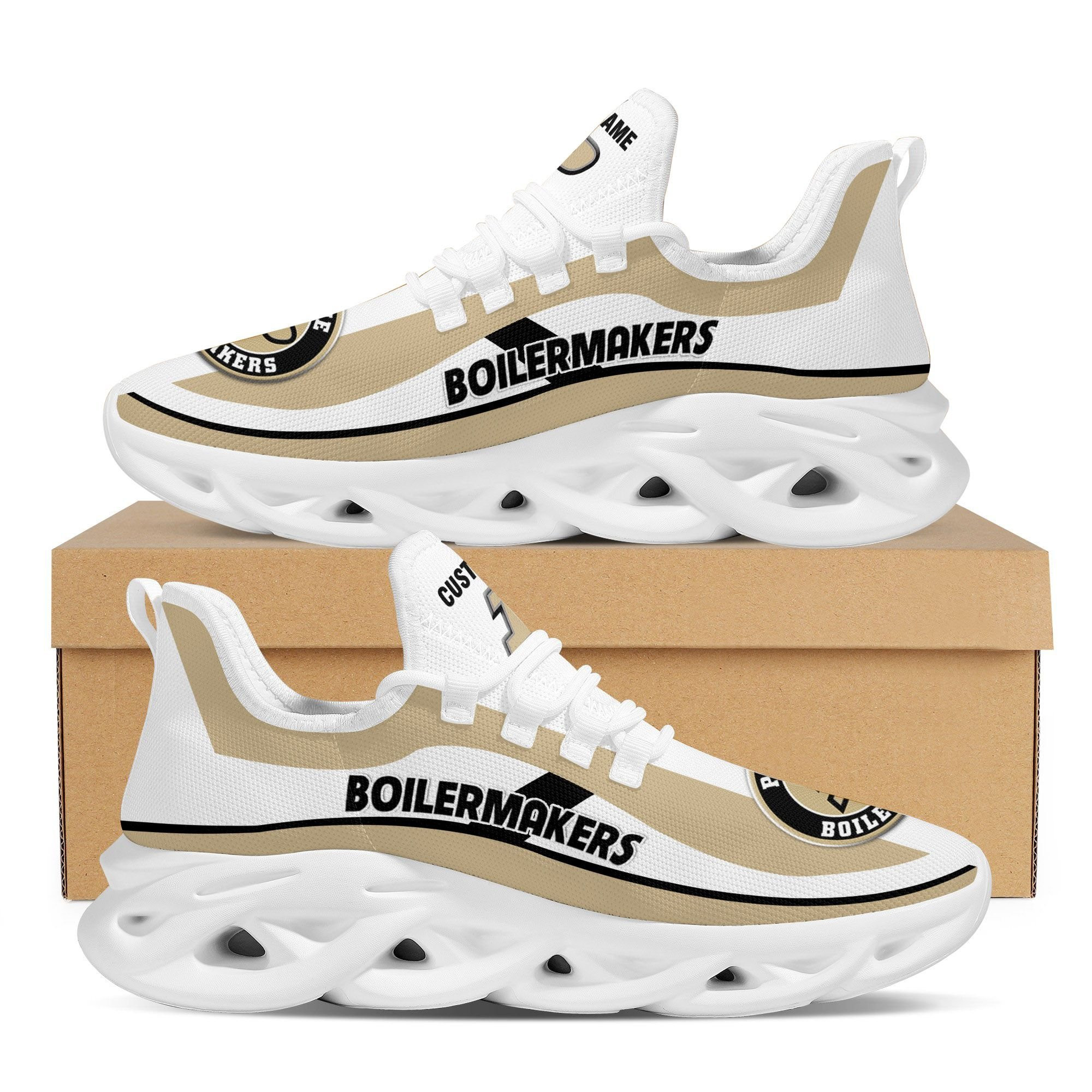Purdue Boilermakers Football Team Custom Personalized With Name Max Soul Sneakers Shoes - Famjoys Purdue Boilermakers Football Team Custom Personalized With Name Max Soul Sneakers Shoes - Famjoys