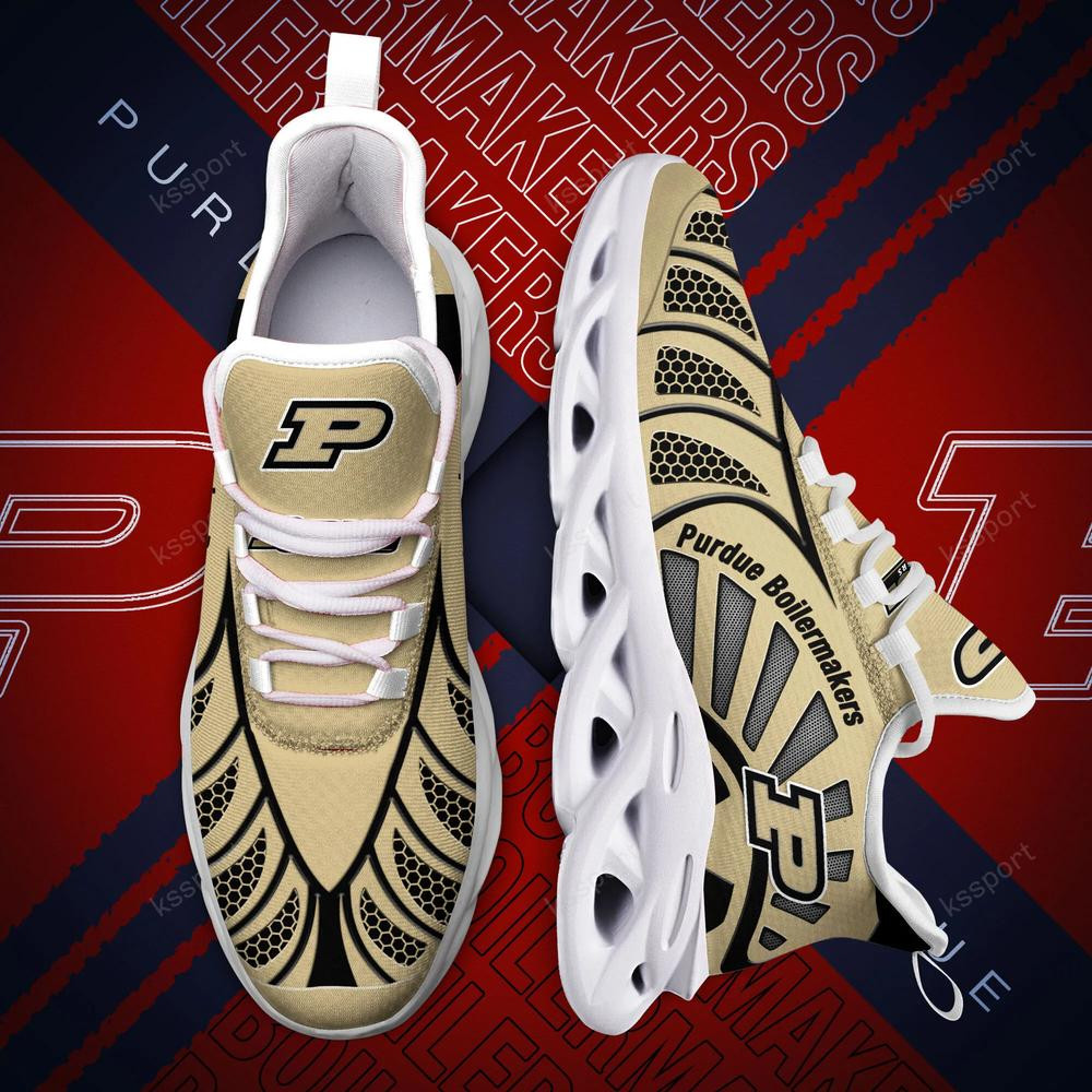 Purdue Boilermakers Max Soul Clunky, Black And White Running Shoes - Famjoys Purdue Boilermakers Max Soul Clunky, Black And White Running Shoes - Famjoys
