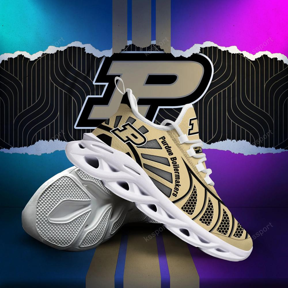 Purdue Boilermakers Max Soul Clunky, Black And White Running Shoes - Famjoys Purdue Boilermakers Max Soul Clunky, Black And White Running Shoes - Famjoys