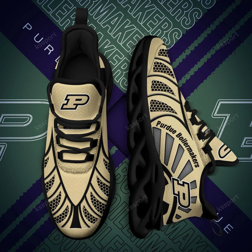 Purdue Boilermakers Max Soul Clunky, Black And White Running Shoes - Famjoys Purdue Boilermakers Max Soul Clunky, Black And White Running Shoes - Famjoys