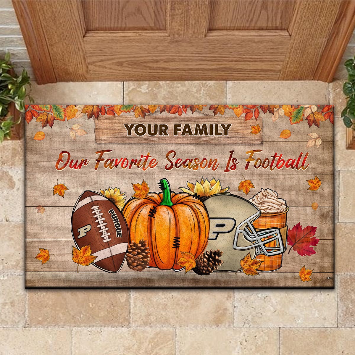 Purdue Boilermakers Our Favorite Season is Football Doormat - Famjoys Purdue Boilermakers Our Favorite Season is Football Doormat - Famjoys