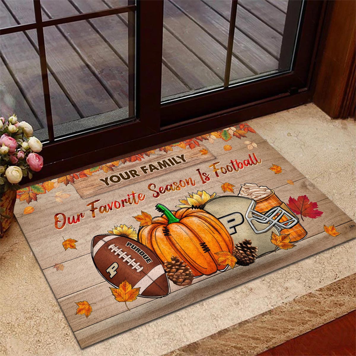 Purdue Boilermakers Our Favorite Season is Football Doormat - Famjoys Purdue Boilermakers Our Favorite Season is Football Doormat - Famjoys