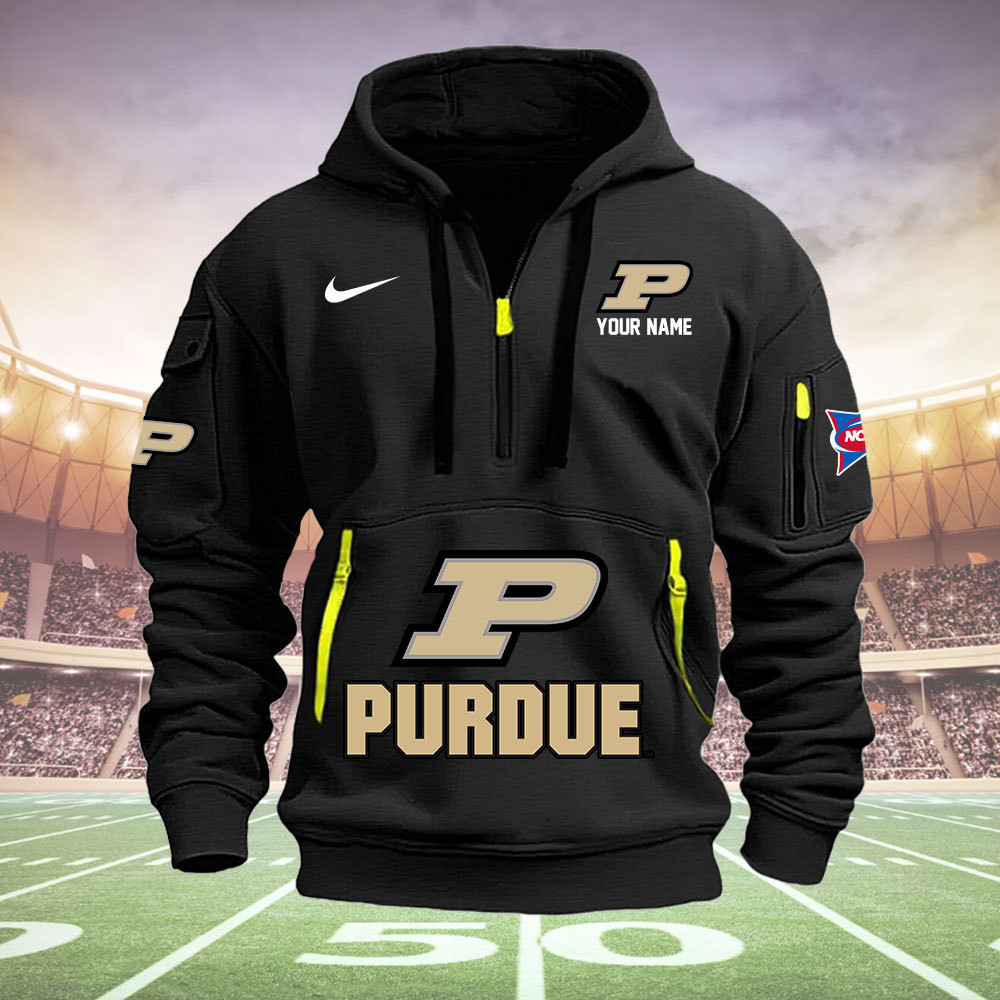 Purdue Boilermakers Quarter Zip Hoodie - Famjoys Purdue Boilermakers Quarter Zip Hoodie - Famjoys