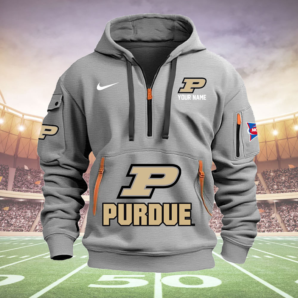 Purdue Boilermakers Quarter Zip Hoodie - Famjoys Purdue Boilermakers Quarter Zip Hoodie - Famjoys