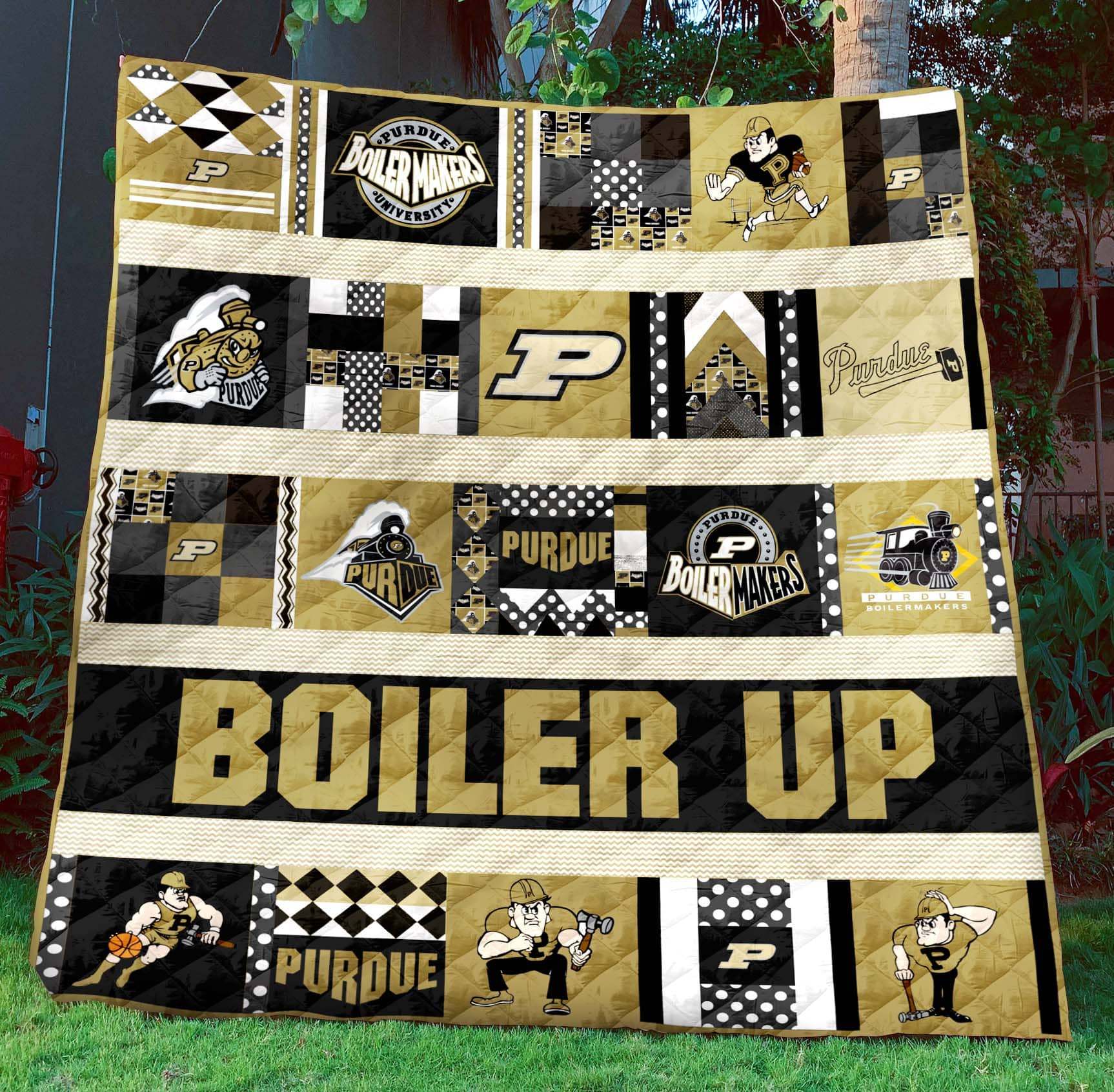 Purdue Boilermakers Quilt Blanket - Famjoys Purdue Boilermakers Quilt Blanket - Famjoys