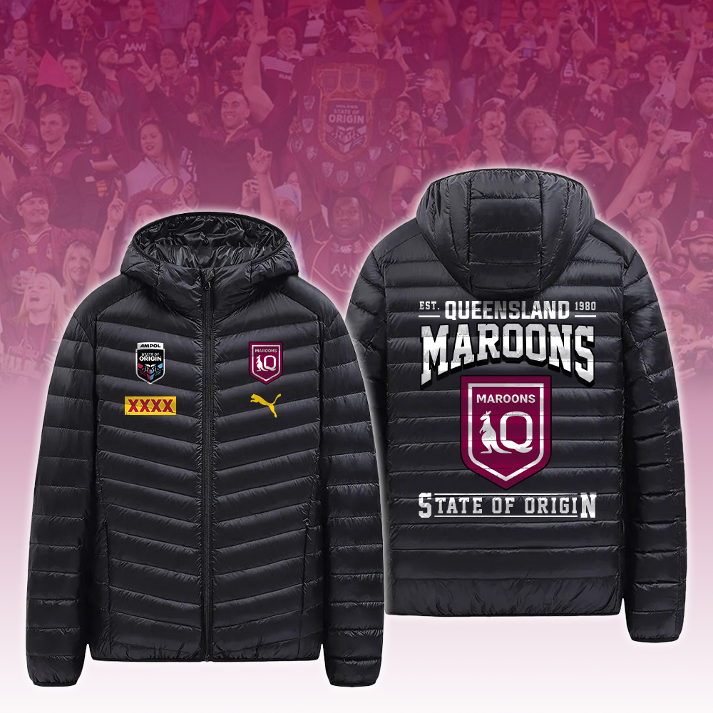 Queensland Maroons 2D DOWN JACKET - Famjoys Queensland Maroons 2D DOWN JACKET - Famjoys
