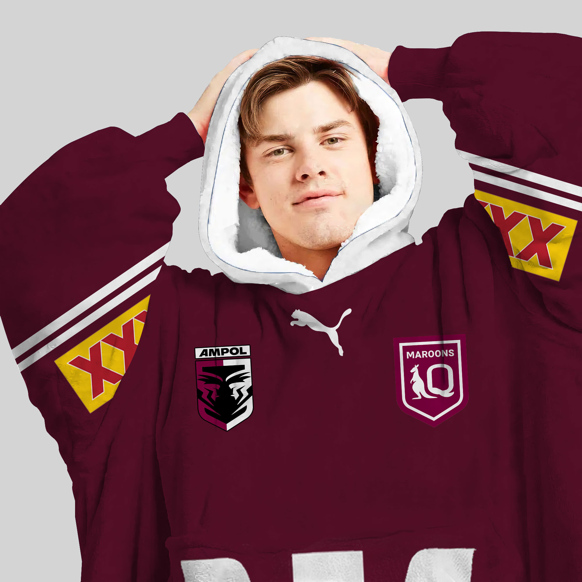 Queensland Maroons Blanket Hoodie Personalized - Famjoys Queensland Maroons Blanket Hoodie Personalized - Famjoys
