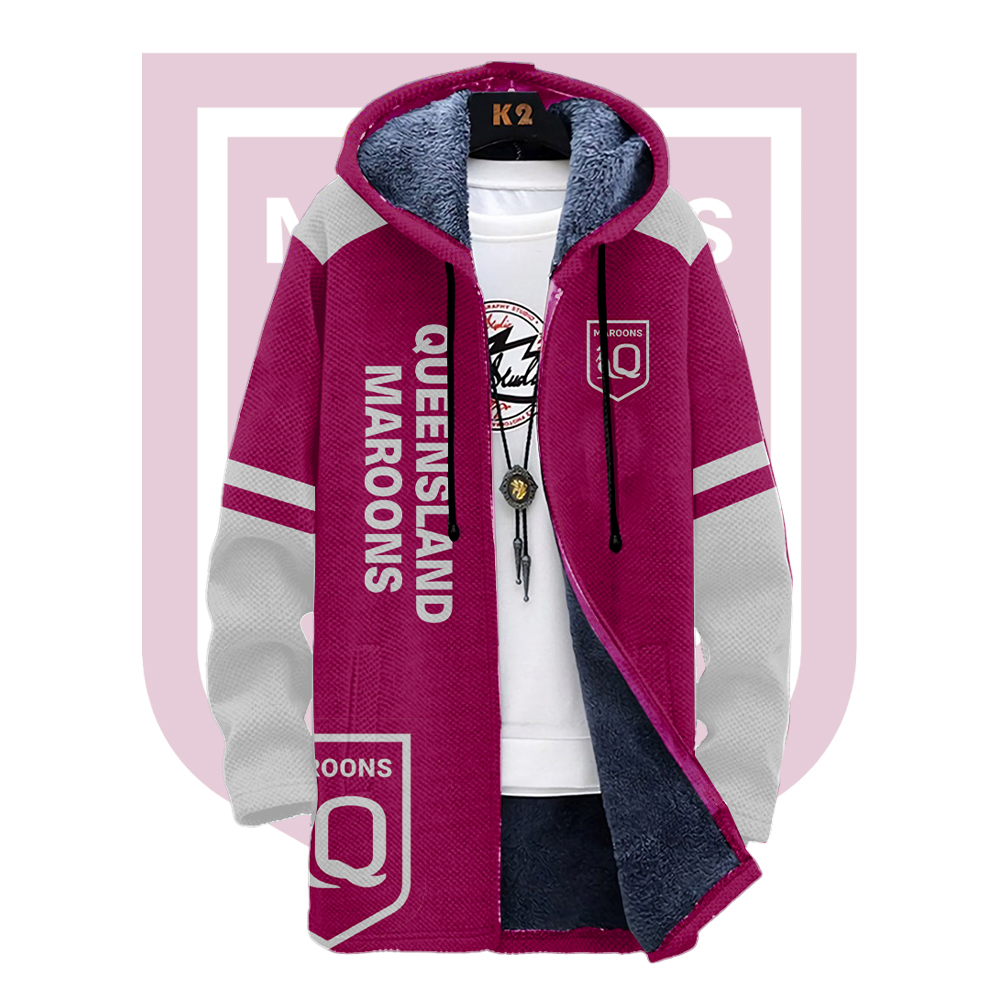 Queensland Maroons Fleece Wind Jacket - Famjoys Queensland Maroons Fleece Wind Jacket - Famjoys