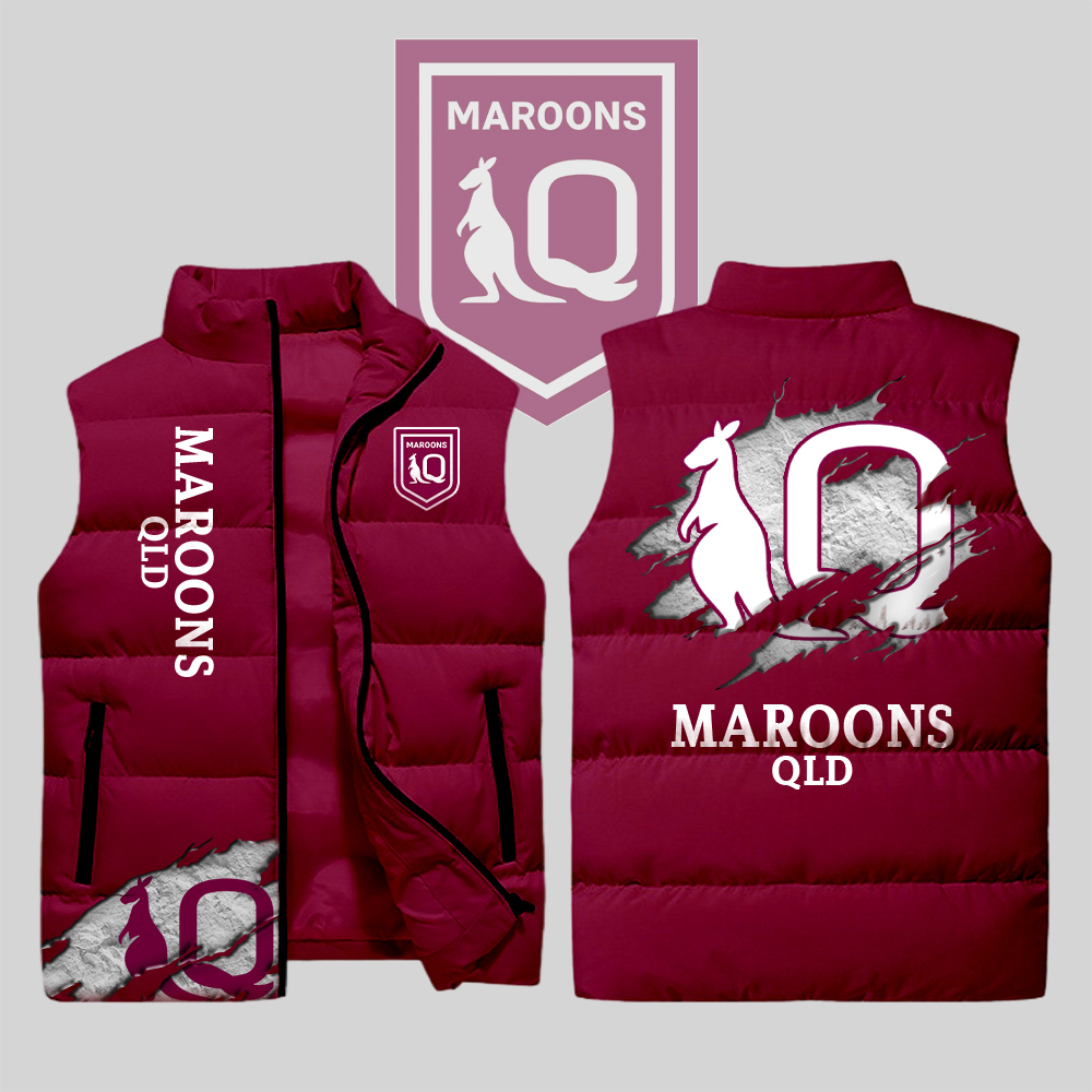 Queensland Maroons Sleeveless Jacket - Famjoys Queensland Maroons Sleeveless Jacket - Famjoys