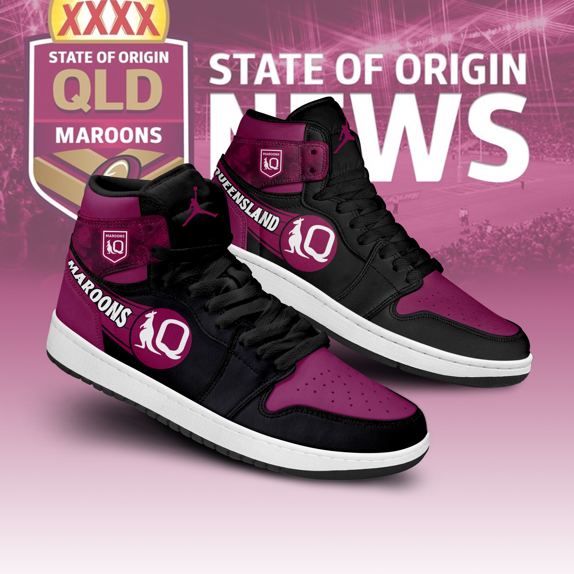 QueenslandMaroons Sneakers - Famjoys QueenslandMaroons Sneakers - Famjoys