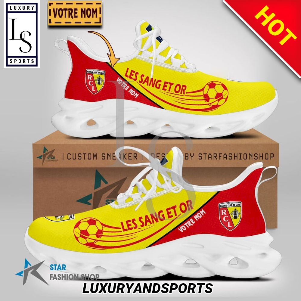 Racing Club de Lens Ligue 1 Custom Name Max Soul Shoes - Famjoys Racing Club de Lens Ligue 1 Custom Name Max Soul Shoes - Famjoys