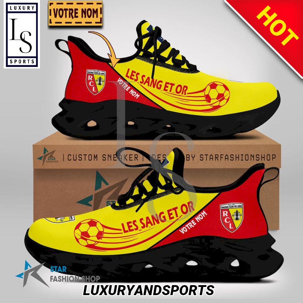 Racing Club de Lens Ligue 1 Custom Name Max Soul Shoes - Famjoys Racing Club de Lens Ligue 1 Custom Name Max Soul Shoes - Famjoys