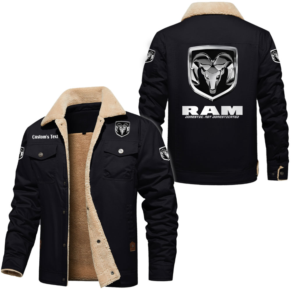 Ram Cargo Fleece Lined Cotton Jacket Multicolor, vintage style, customize name
