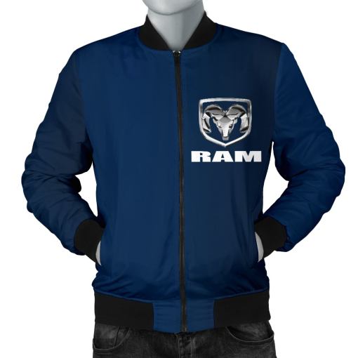 RAM Men's Bomber Jacket Blue - Famjoys RAM Men's Bomber Jacket Blue - Famjoys