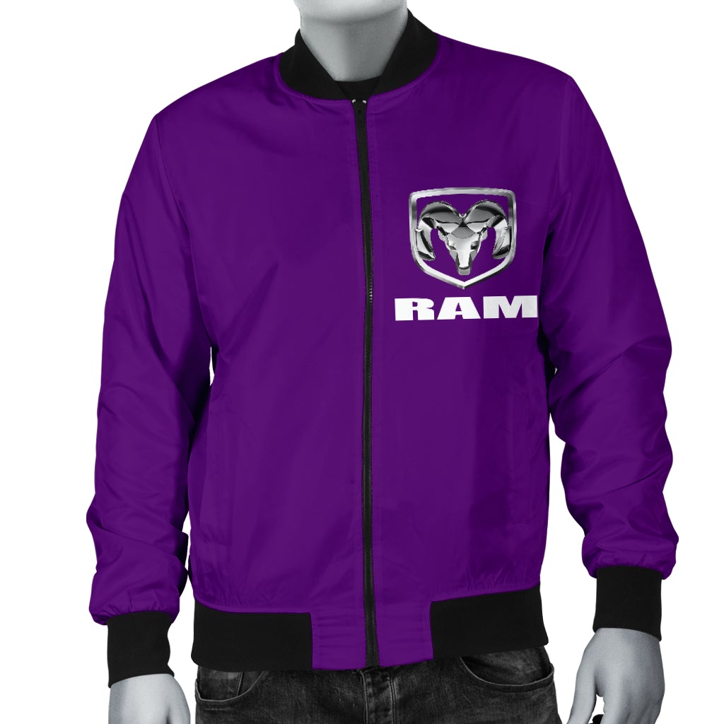 RAM Men's Bomber Jacket Purple - Famjoys RAM Men's Bomber Jacket Purple - Famjoys