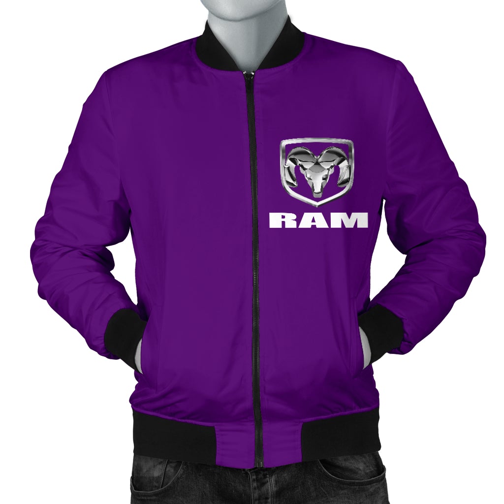 RAM Men's Bomber Jacket Purple - Famjoys RAM Men's Bomber Jacket Purple - Famjoys