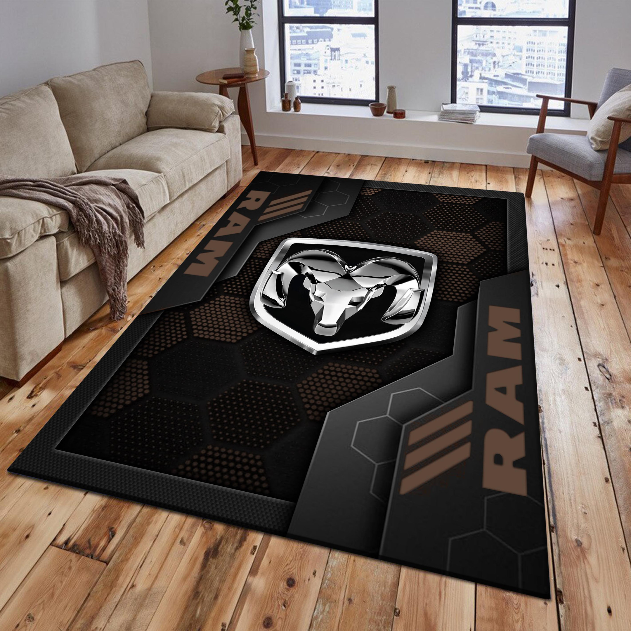 Ram truck Area Rugs 2558 Multicolor - Famjoys Ram truck Area Rugs 2558 Multicolor - Famjoys