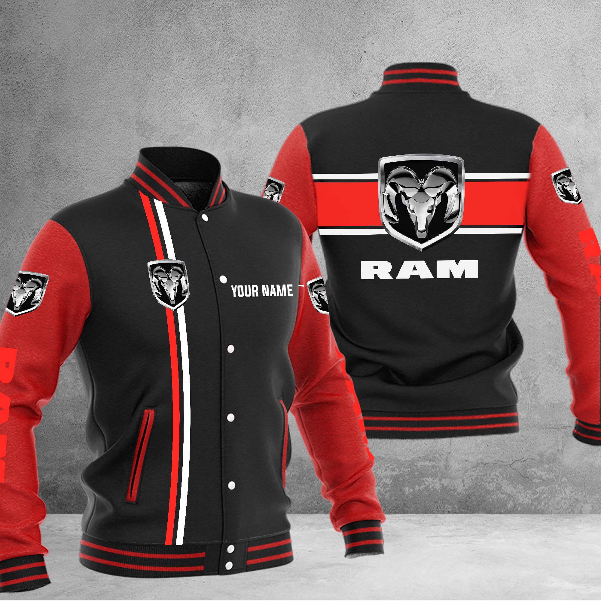 Ram truck Baseball Jacket - Famjoys Ram truck Baseball Jacket - Famjoys