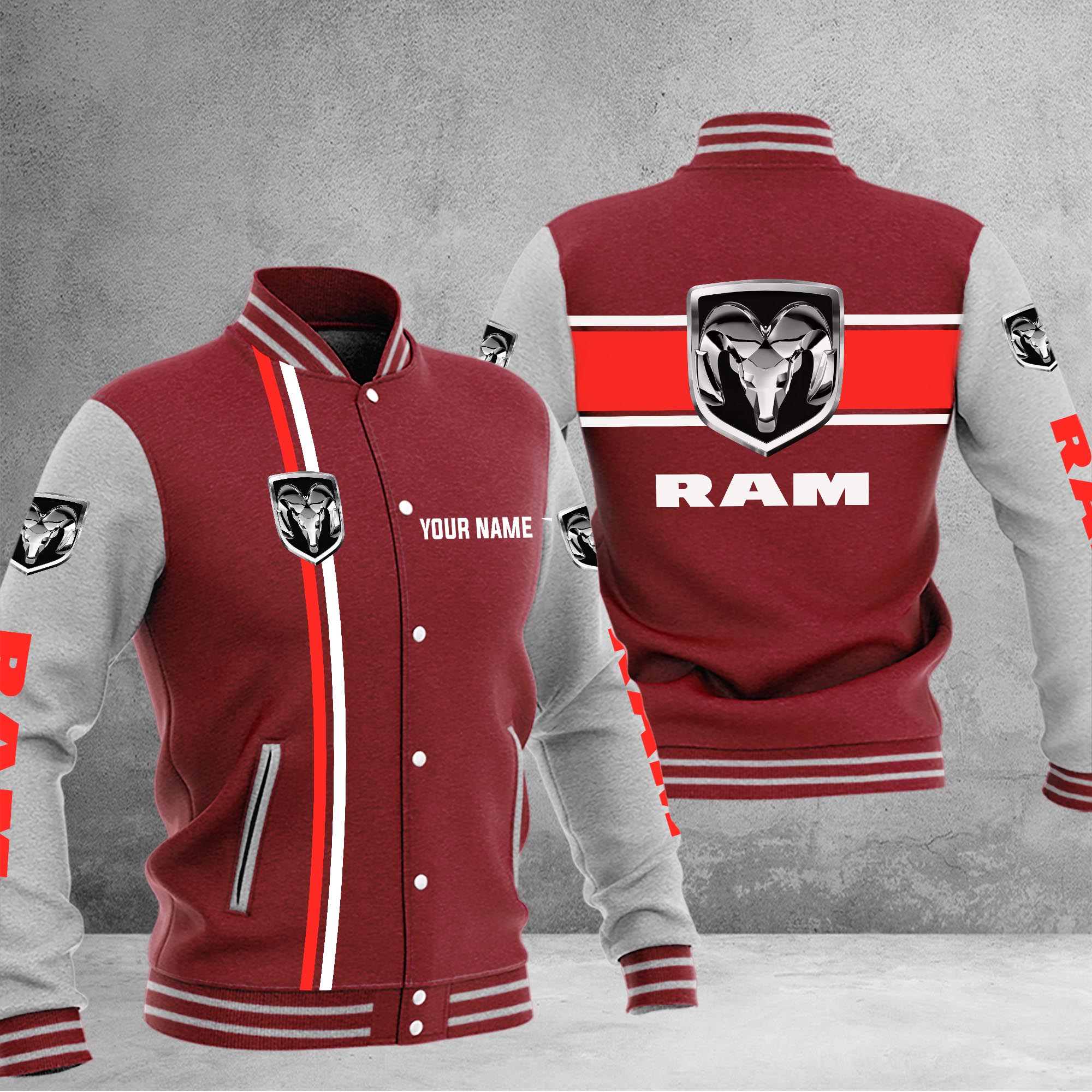 Ram truck Baseball Jacket - Famjoys Ram truck Baseball Jacket - Famjoys