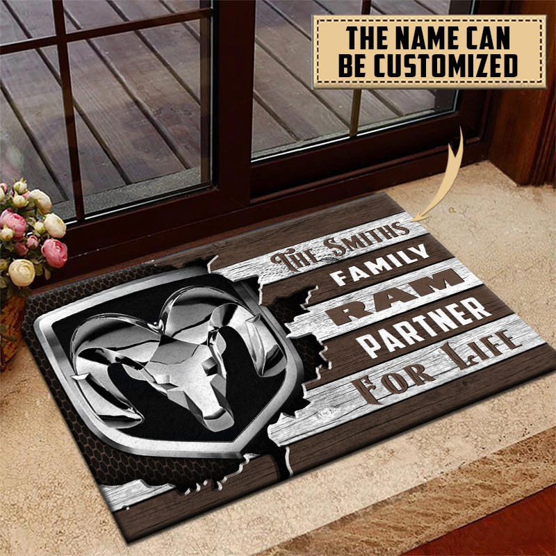 Ram truck Doormat Custom Name, Multicolor - Famjoys Ram truck Doormat Custom Name, Multicolor - Famjoys