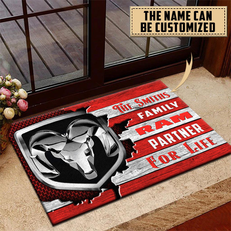 Ram truck Doormat Custom Name, Multicolor - Famjoys Ram truck Doormat Custom Name, Multicolor - Famjoys