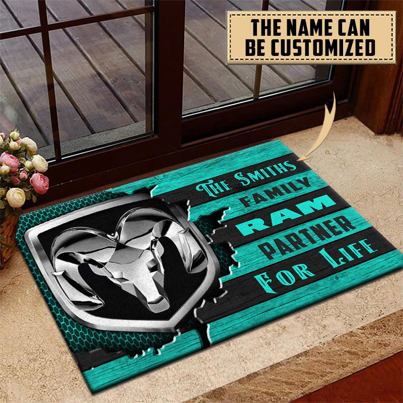 Ram truck Doormat Custom Name, Multicolor - Famjoys Ram truck Doormat Custom Name, Multicolor - Famjoys