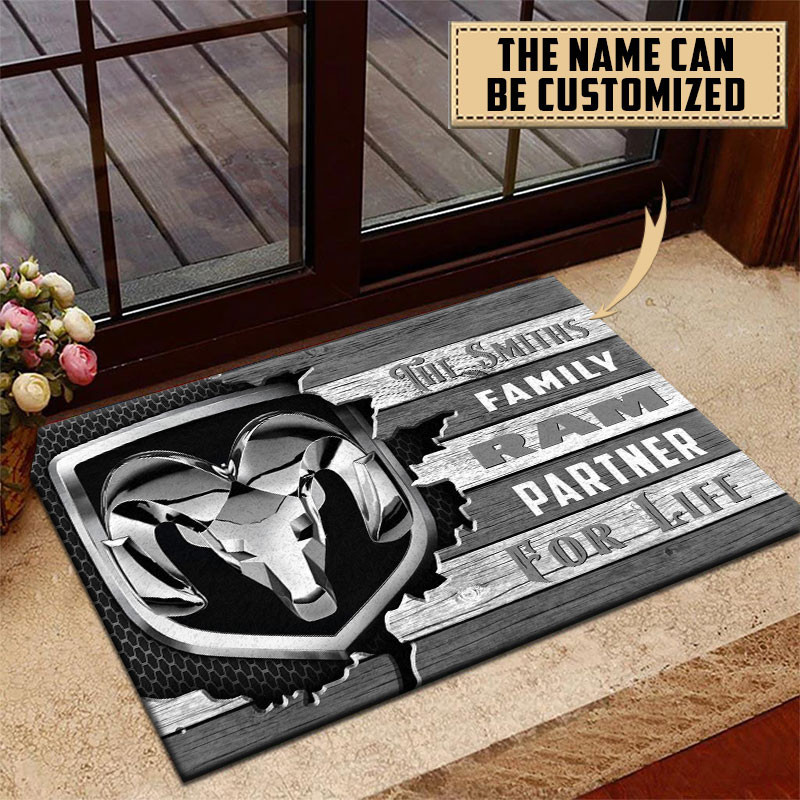 Ram truck Doormat Custom Name, Multicolor - Famjoys Ram truck Doormat Custom Name, Multicolor - Famjoys