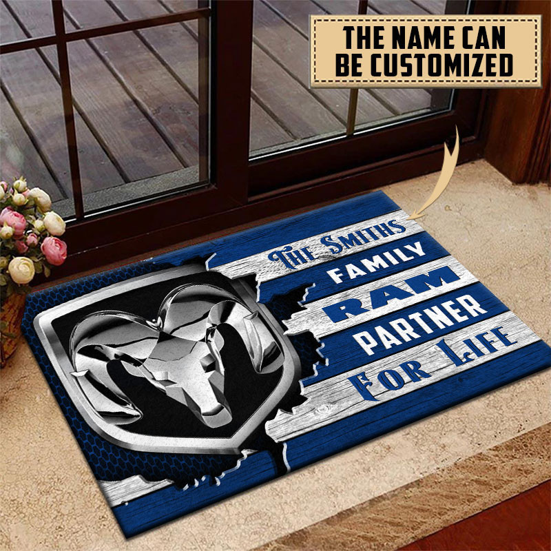 Ram truck Doormat Custom Name, Multicolor - Famjoys Ram truck Doormat Custom Name, Multicolor - Famjoys