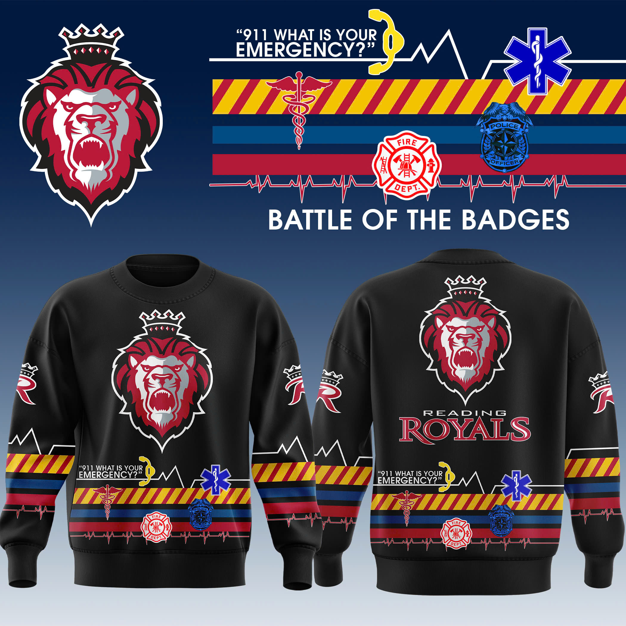 Reading Royals Battle of the Badges 2025 Sweatershirt - Famjoys Reading Royals Battle of the Badges 2025 Sweatershirt - Famjoys
