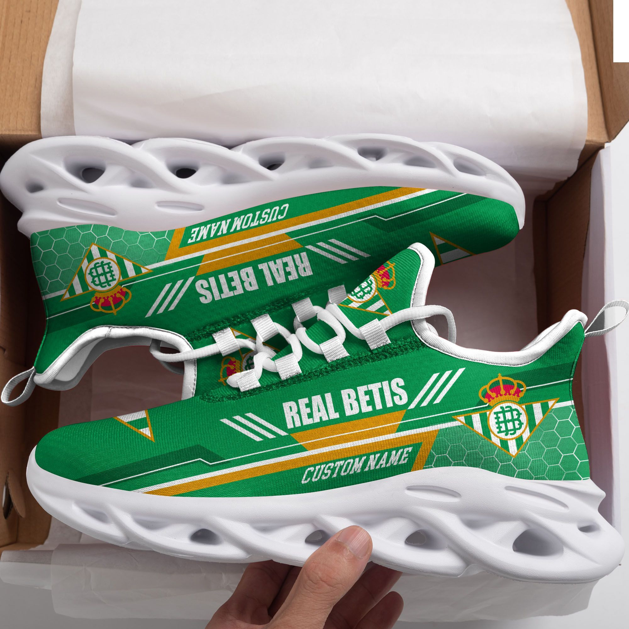 Real Betis Custom Personalized Max Soul Sneakers Shoes - Famjoys Real Betis Custom Personalized Max Soul Sneakers Shoes - Famjoys