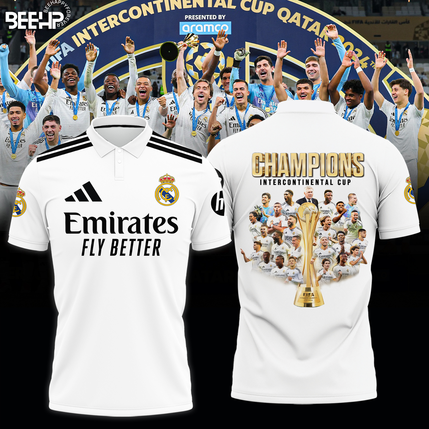 Real Madrid 9x FIFA Intercontinental Cup Champions Shirt - Famjoys Real Madrid 9x FIFA Intercontinental Cup Champions Shirt - Famjoys